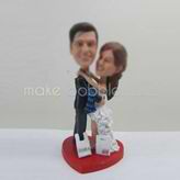 Customized wedding cake bobble head