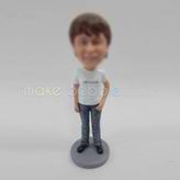 Personalized custom casual man bobble head doll