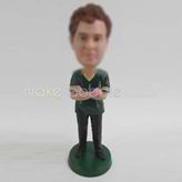 Personalized custom Navy shirt bobbleheads