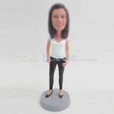 Personalized custom Black high-heeled bobbleheads