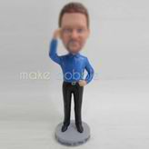 Personalized custom man in office bobble heads