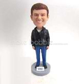 Personalized custom Black coat bobbleheads