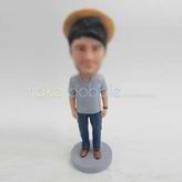 Personalized custom casual boy bobbleheads