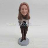 Personalized custom casual female bobble head doll