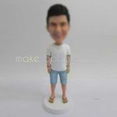 Personalized custom blue shorts bobbleheads