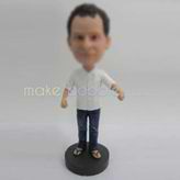 Personalized custom white shirt bobblehead