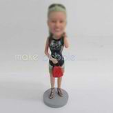 Personalized custom red bag bobbleheads