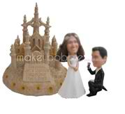 Personalized custom Beach marry him bobbleheads