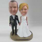 Personalized custom sweet wedding cake bobblehead dolls