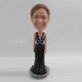 Personalized custom black dress bobble heads