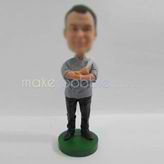 Personalized custom Black leather shoes bobbleheads