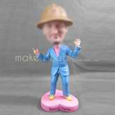 Personalized custom blue suit bobblehead