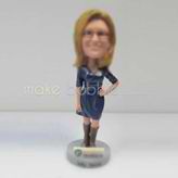 Personalized custom blue dress bobbleheads