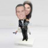 Personalized custom funny wedding cake bobbleheads