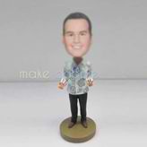 Personalized custom happy man bobbleheads