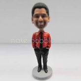 Personalized custom red shirt bobblehead