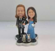 Personalized custom wedding cake bobbleheads