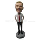 Custom white shirt bobble head