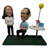 Custom Happiness wedding bobblehead doll