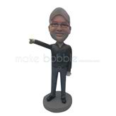 Custom black shirt bobble head