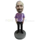 Custom purple t-shirt bobbleheads