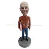 Custom hold book male bobble heads