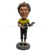 Custom female and guitar bobble heads