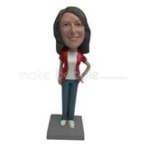 Custom fashion female bobblehead doll