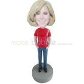 Custom red t-shirt bobbleheads