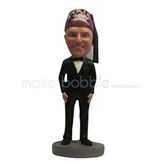 Personalized custom bobble heads of suit man