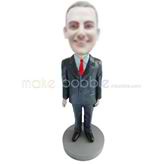 Personalized custom black suit bobbleheads