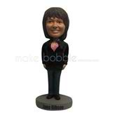 Custom black coat female bobbleheads