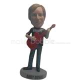 Custom red Guitar bobbleheads