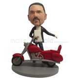 Personalized custom man with Moto bobbleheads