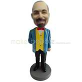 Personalized custom suit man bobble heads