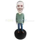 Custom blue jeans bobble head