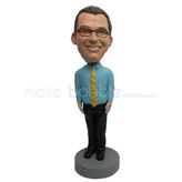 Custom blue shirt man bobble heads