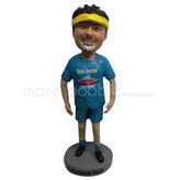 Custom blue t-shirt bobbleheads