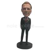 Customize black suit man bobble heads