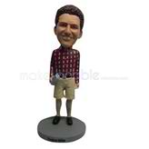 Custom bobble head of casual man