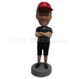 Custom black shorts man bobble heads