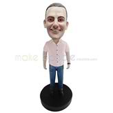 Custom happy man bobble head