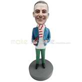 Personalized custom Scarf man bobbleheads