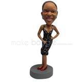 Custom black dress bobbleheads