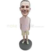 Personalized custom Khaki shorts bobble heads