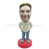 Personalized custom casual man bobblehead