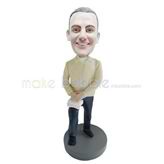 Custom blue jeans male bobble head