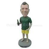 Custom man hold beer bobble heads