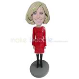 Personalized custom red skirts bobble heads