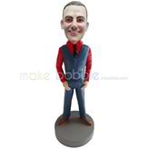 Personalized custom red shirt bobbleheads